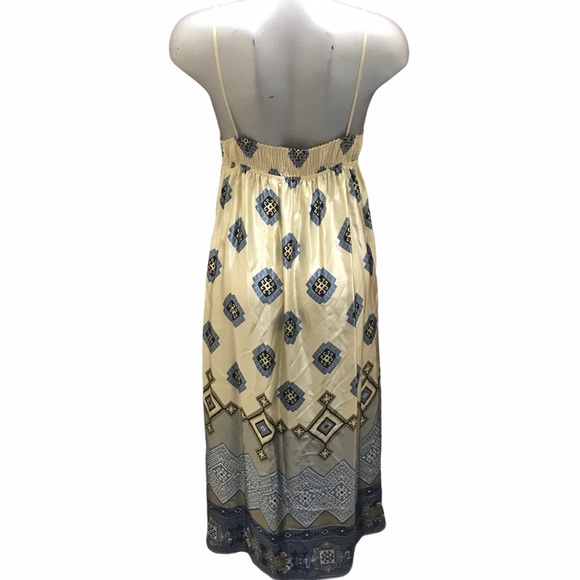 Banana Republic 100% Silk Maxi Dress Spaghetti Straps Beach Coastal Boho Sz 6 S - Picture 5 of 7